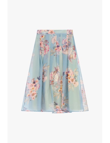 Saia circular com estampa floral Dixie