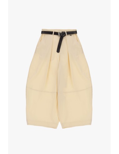 Calças palazzo cropped com cinto e pregas Dixie