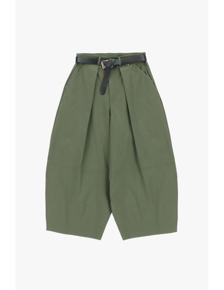 Calças Palazzo Cropped com Cinto e Pregas Dixie