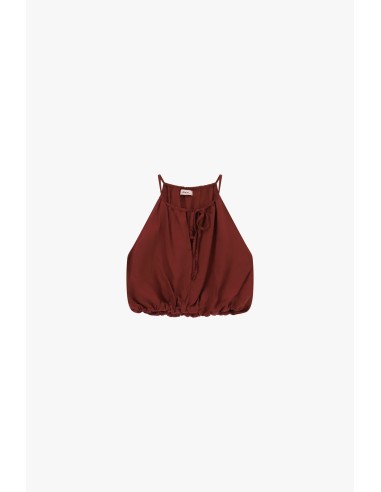 Top Cropped Com Alças Finas E Barra Franzida Dixie