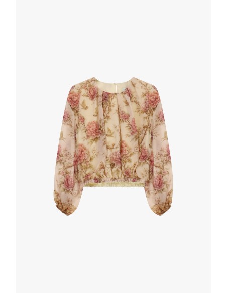 Top com mangas compridas e estampado floral Dixie
