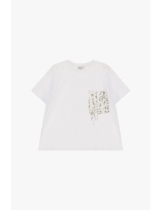 T-shirt de mangas curtas com bolso e lantejoulas Dixie