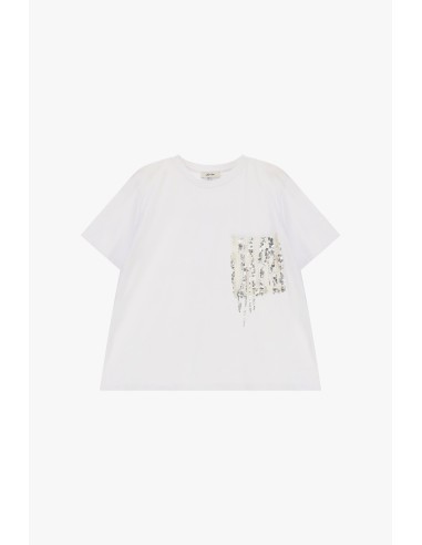 T-shirt de mangas curtas com bolso e lantejoulas Dixie