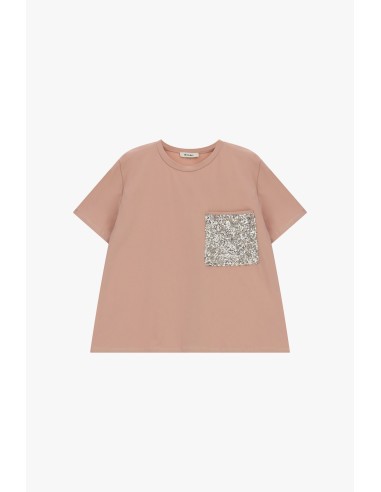 T-shirt com bolsinho aplicado com lantejoulas Dixie