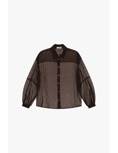 Camisa Oversize Transparente Com Colarinho Clássico Please