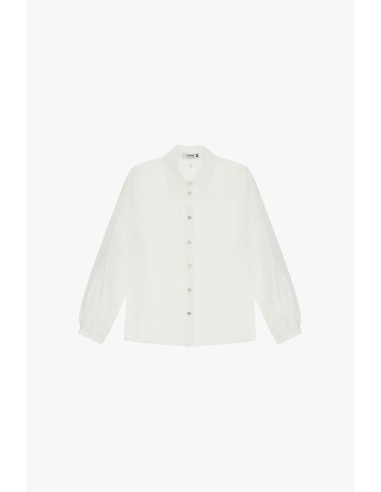 Camisa oversize transparente com colarinho clássico Please