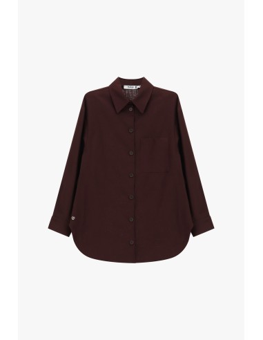 Camisa de corte regular com bolso frontal e mangas compridas Please