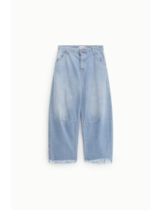 Jeans Balloon Fit Cropped com barra desfiada Please 2