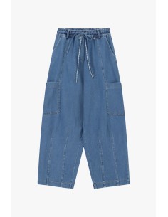 Jeans Balão com Bolsos Aplicados e Cordão Dixie 2