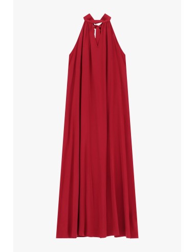Vestido longo fluido com decote de amarração Dixie