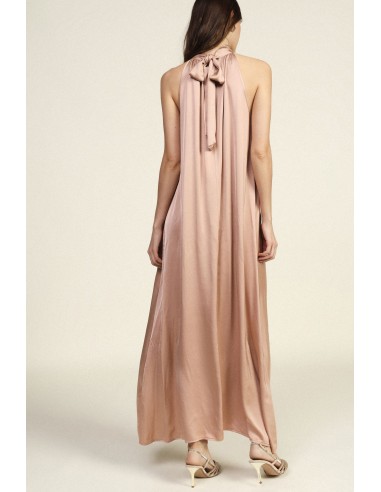 Vestido longo fluido com decote com amarração Dixie