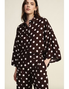Camisa ampla com poás e mangas kimono Dixie