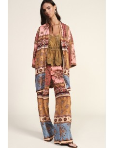 Casaco Duster Fantasia Patchwork Mangas Amplas Dixie