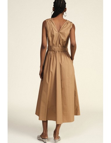 Vestido midi sem mangas com cinto e decote em V Dixie