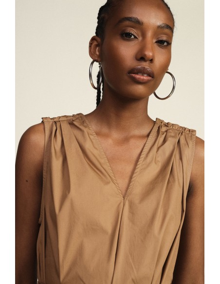 Vestido Midi Sem Mangas Com Cinto E Decote Em V Dixie