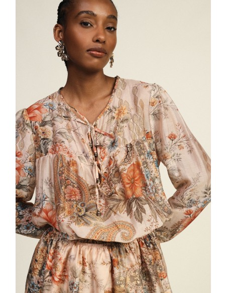 Vestido Curto Com Estampa Floral E Decote Com Laços Dixie