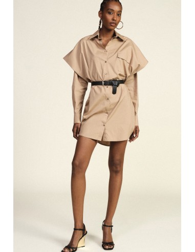 Vestido-camisa oversize com cinto e bolso Dixie