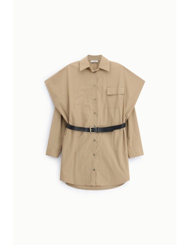 Vestido-camisa oversize com cinto e bolso Dixie
