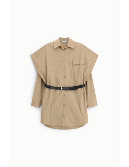 Vestido-camisa oversize com cinto e bolso Dixie