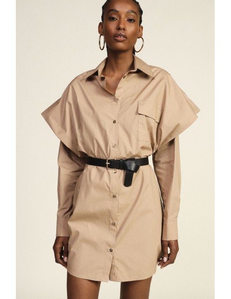 Vestido Camisa Oversize com Cinto e Bolso Dixie