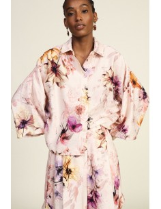 Camisa ampla com mangas três-quartos e estampa floral Dixie