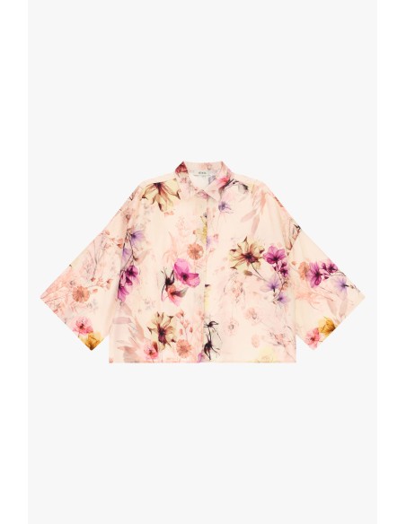 Camisa ampla com mangas três-quartos e estampa floral Dixie
