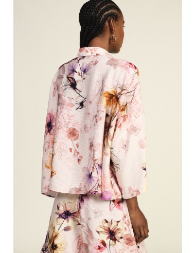 Camisa ampla com mangas três-quartos e estampado floral Dixie