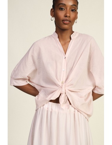 Camicia Cropped Con Nodo Frontale E Maniche Risvoltate Dixie - Vest...