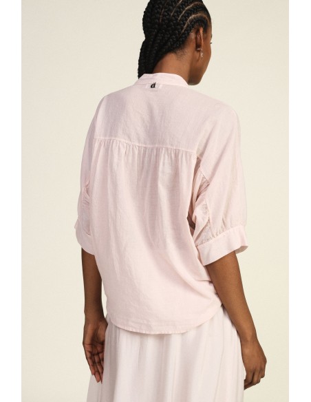 Camicia Cropped Con Nodo Frontale E Maniche Risvoltate Dixie - Vest...