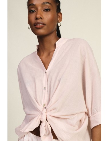 Camicia Cropped Con Nodo Frontale E Maniche Risvoltate Dixie - Vest...