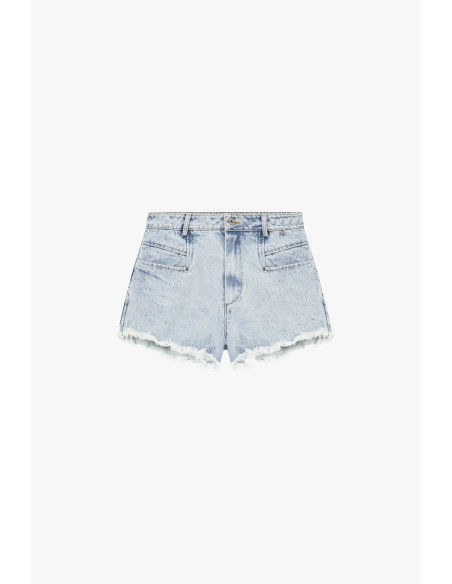 Shorts de Cintura Alta com Barra Desfiada Dixie
