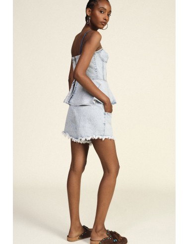 Shorts de cintura alta com bainha desfiada Dixie