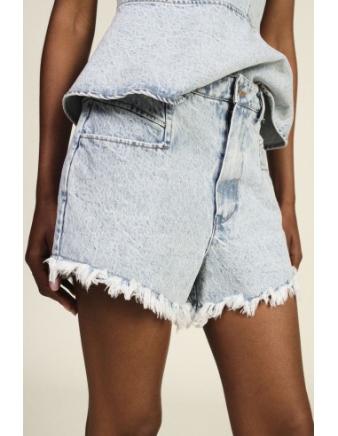 Shorts de cintura alta com bainha desfiada Dixie