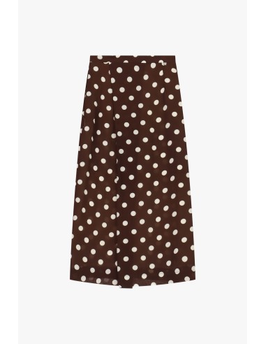 Saia midi às bolinhas com corte reto Dixie