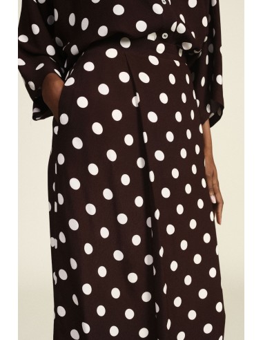 Saia Midi de Bolinhas com Corte Reto Dixie