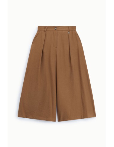 Calças Palazzo Cropped com Pinças e Bolsos Dixie
