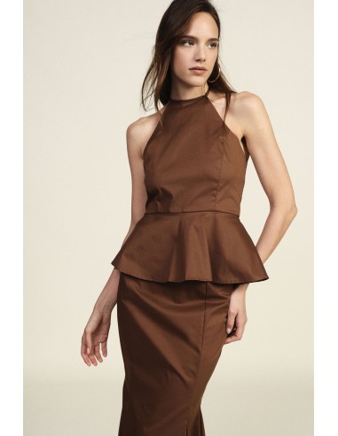 Top evasado com decote halter Dixie