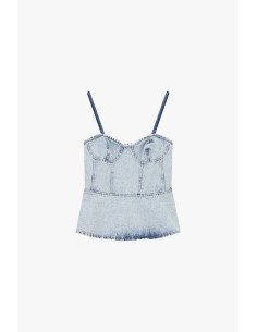 Top Bustier Em Denim Com Alças Finas Dixie 2