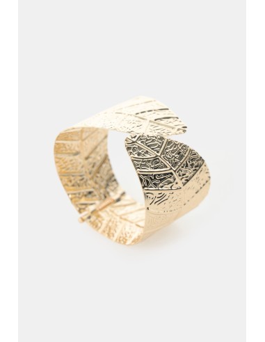 Bracelete Rígido Gravado Motivo Folha Dixie