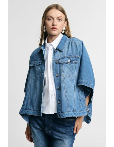 Casaco de ganga oversize com mangas largas Please