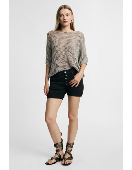 Shorts Regular-Fit Com Dobra E Botões Please