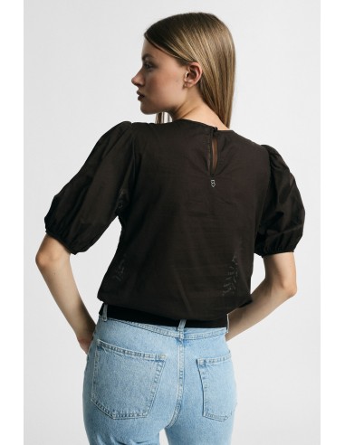 Blusa In Pizzo Con Maniche Ampie Trasparenti Please - Vestiti Firma...