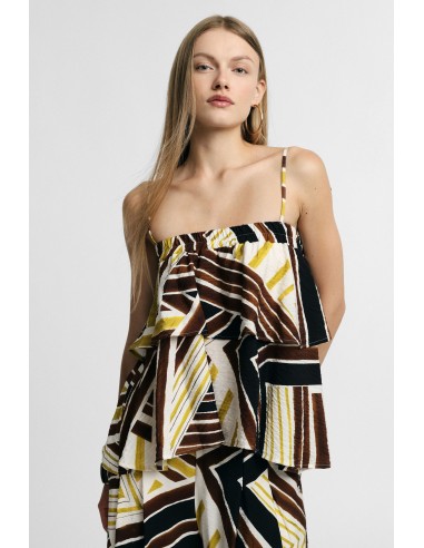 Top Con Spalline Sottili E Motivo Geometrico Please - Vestiti Firma...