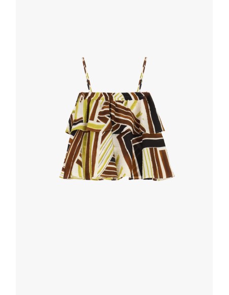 Top Con Spalline Sottili E Motivo Geometrico Please - Vestiti Firma...
