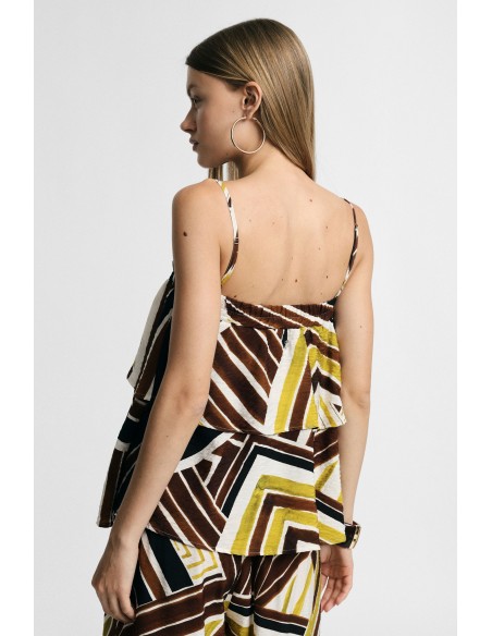 Top Con Spalline Sottili E Motivo Geometrico Please - Vestiti Firma...
