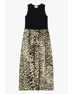 Vestido longo sem mangas com estampado animal Dixie