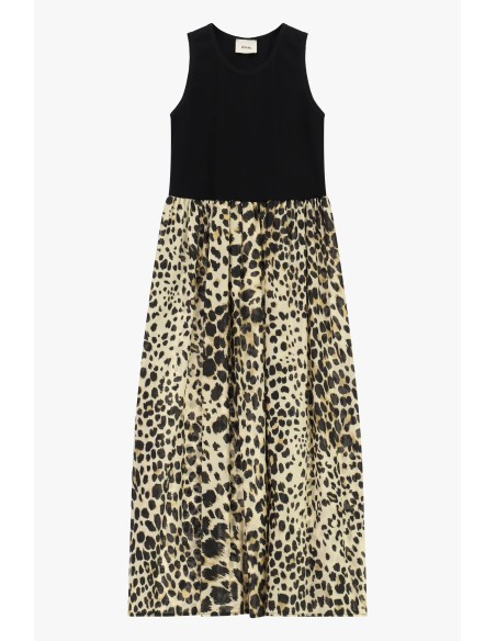 Vestido longo sem mangas com estampado animal Dixie