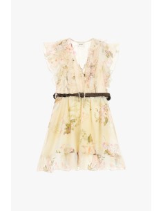 Vestido Curto com Estampa Floral e Cinto Trançado Dixie