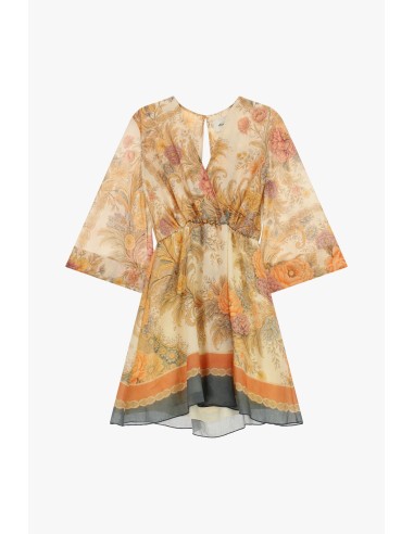 Vestido curto com estampado floral e mangas amplas Dixie