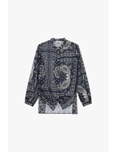 Camisa de corte regular com estampado paisley e nó frontal Dixie 2